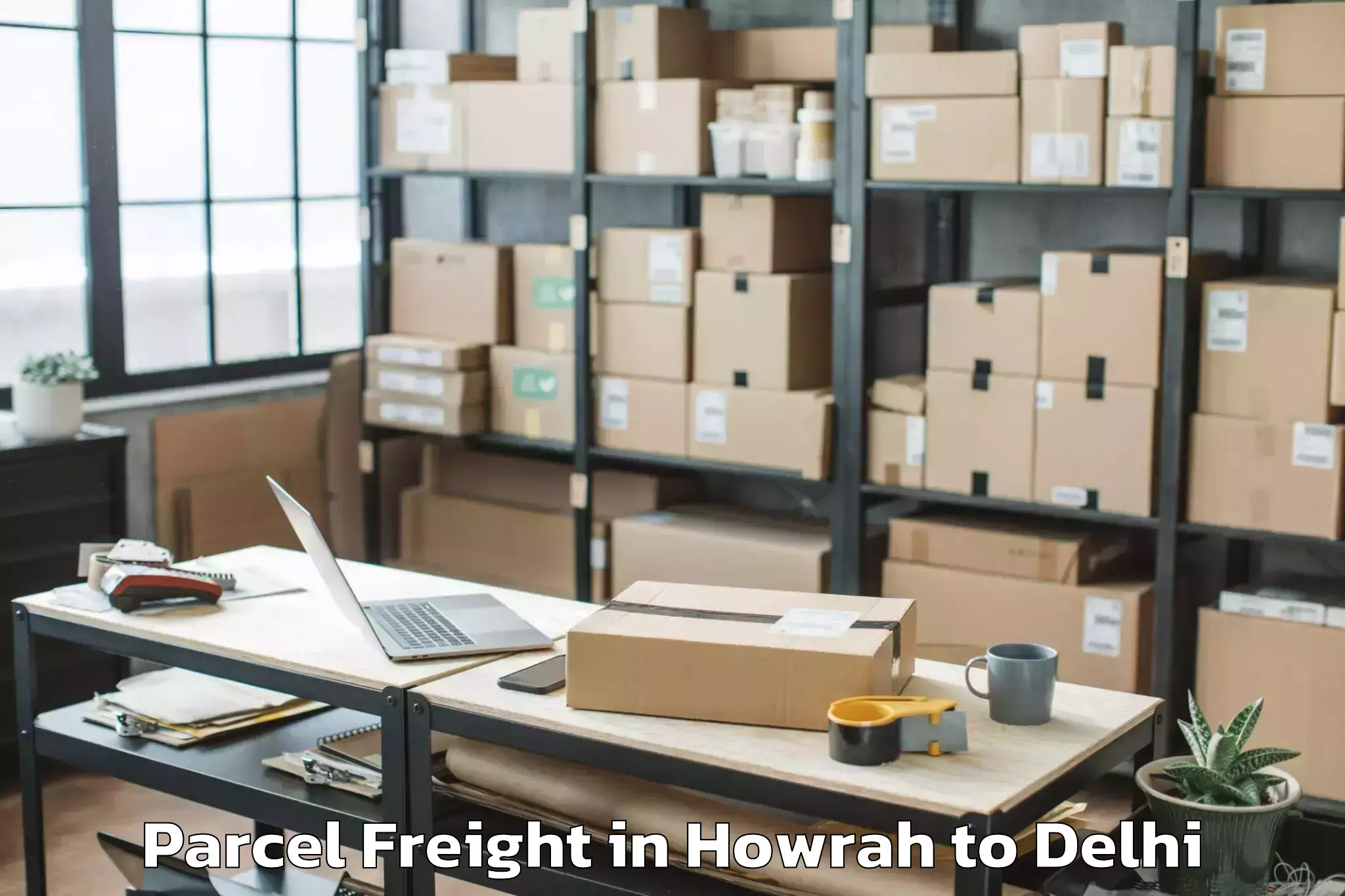 Book Howrah to Naraina Industrial Estate Parcel Freight Online